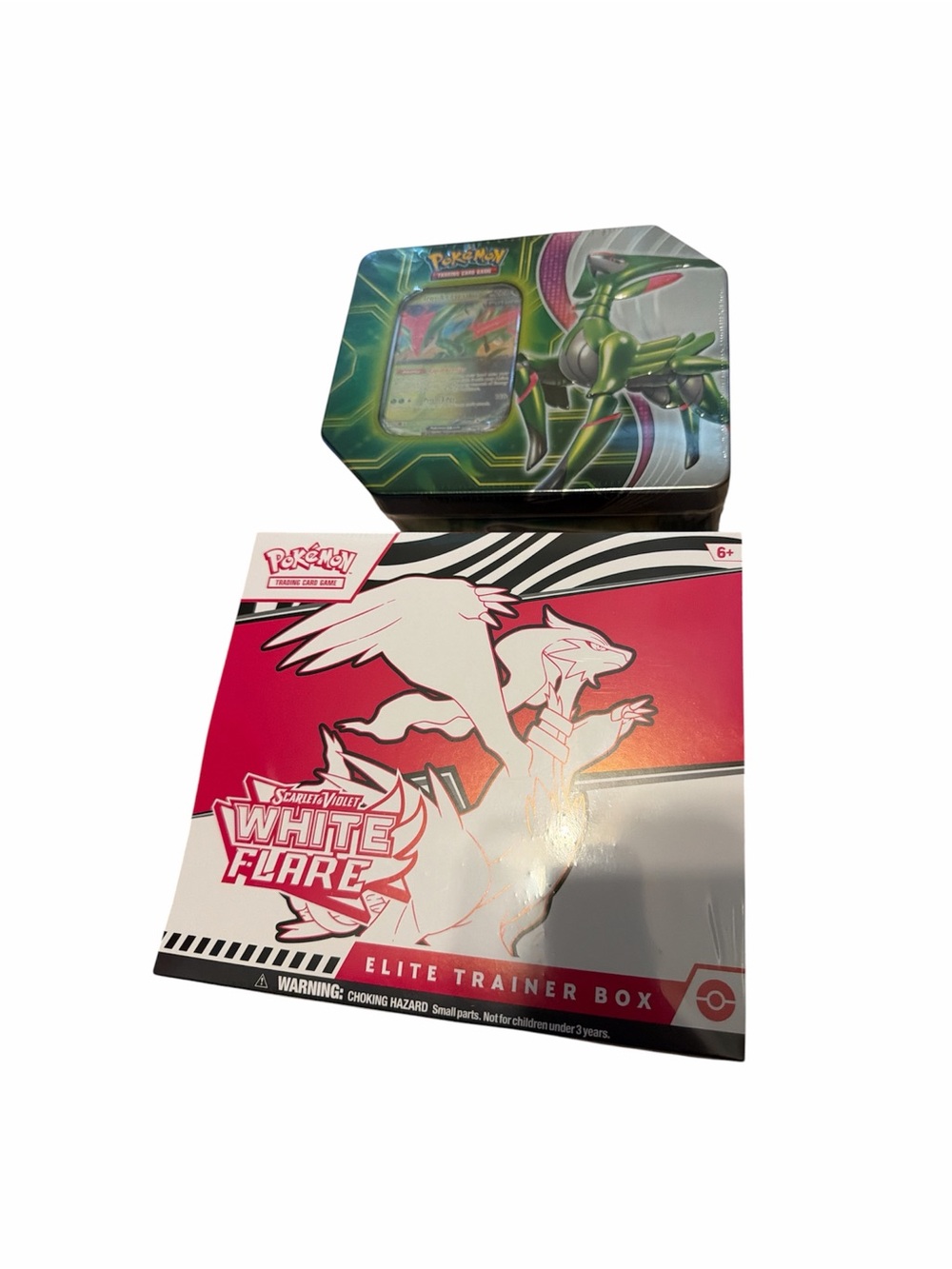 Pokémon White Flare ETB Iron Leaves Tin Set Lot